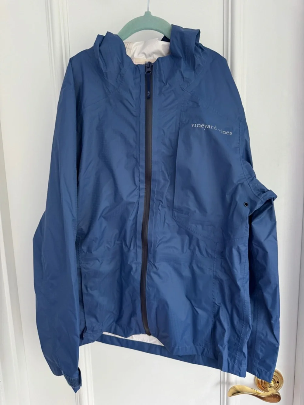 Vineyard Vines Blue Performance Hooded Jacket Size Medium 12-14